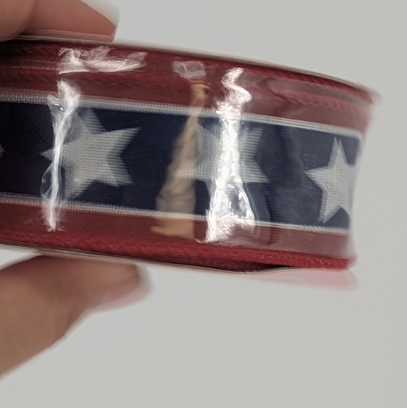Red Blue and White Stars Wired Party Decorations Ribbon 1.5" 4th July 🇺🇸 - Picture 2 of 8